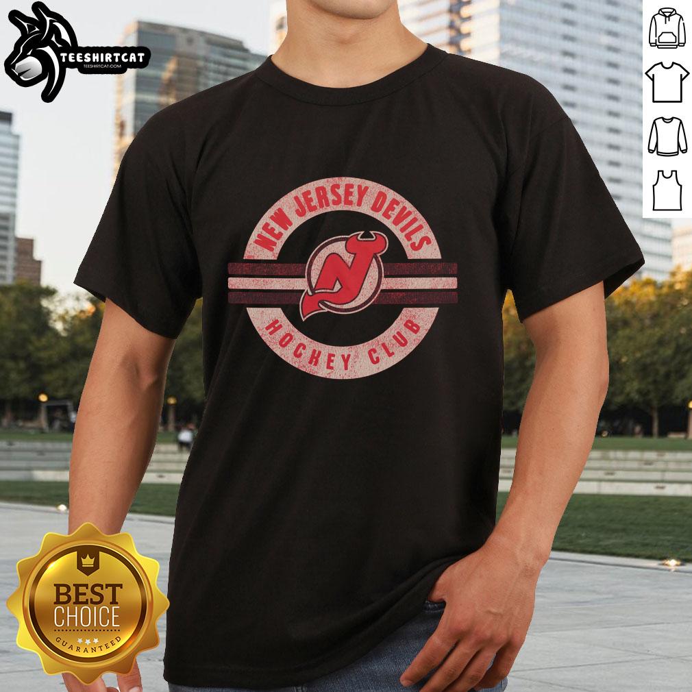 Alt Text: Premium New Jersey Devils Surround T-Shirt featuring team logo and vibrant design for ultimate fan style.
