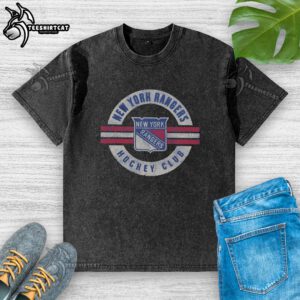 Alt Text: Premium New York Rangers Surround Washed T-Shirt featuring vibrant team colors and a comfortable fit for fans.