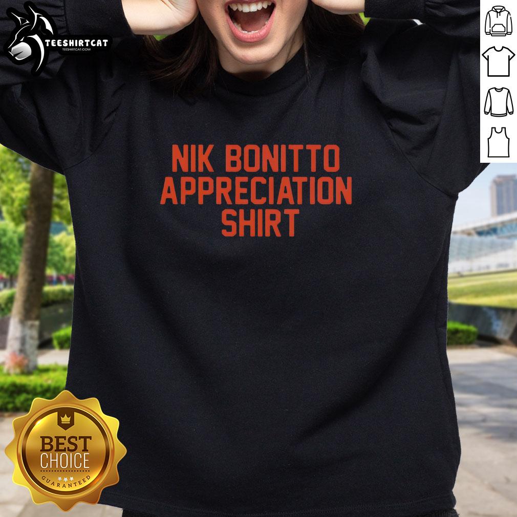 Premium Nik Bonitto Appreciation Sweatshirt featuring a stylish design and comfortable fit for fans and supporters.