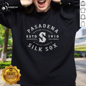 Vintage Premium Pasadena Silk Sox sweatshirt featuring California's defunct baseball teams logo and classic design.