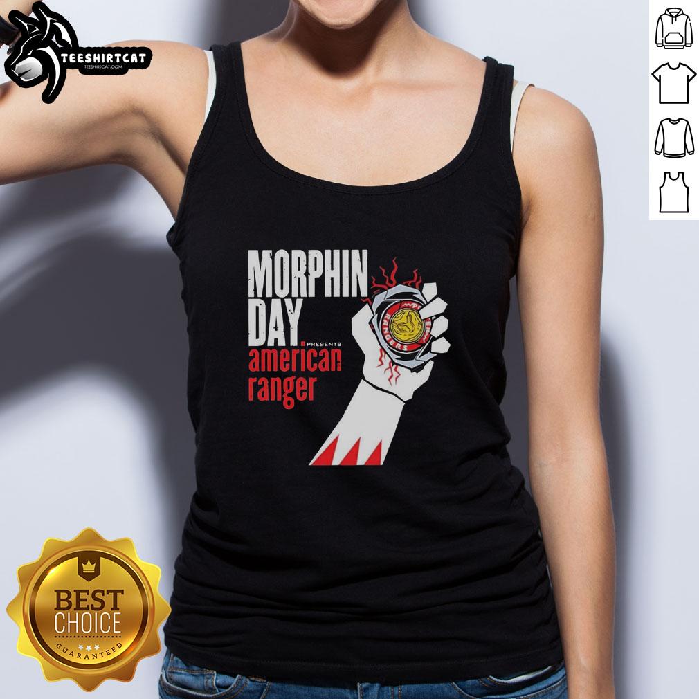 Premium Power Rangers Morphin Day American Range Tank Top featuring vibrant colors and iconic graphics for fans.