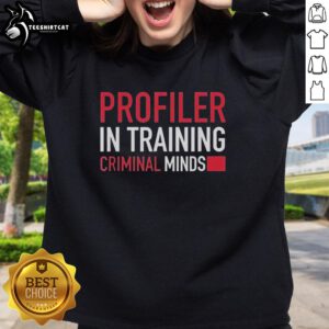 Alt Text: Premium Profiler in Training Criminal Minds sweatshirt featuring a stylish design ideal for fans of the series.