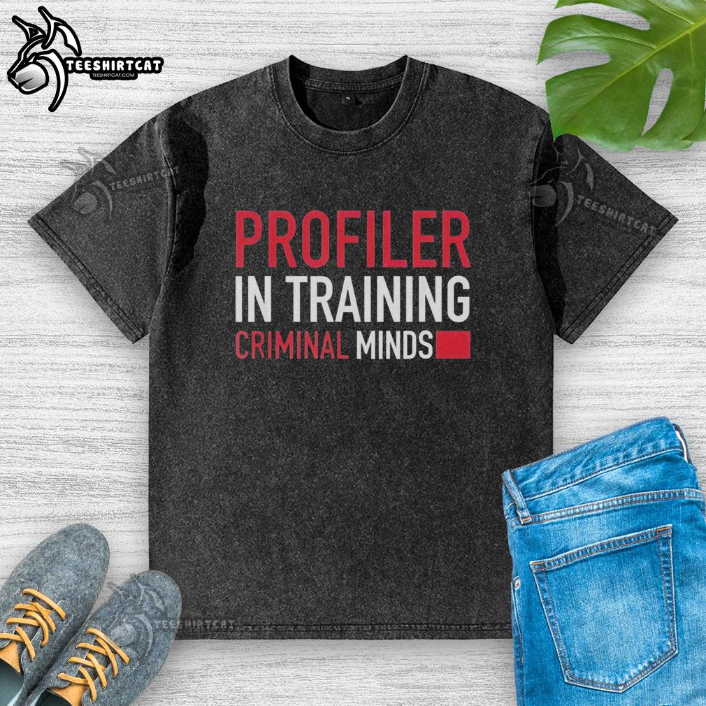 Alt Text: Premium Profiler in Training Criminal Minds washed t-shirt featuring iconic design, perfect for fans of the show.