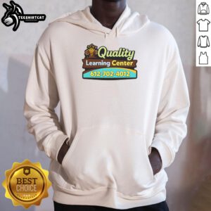 Premium quality Learning Center hoodie in navy blue, featuring a cozy design and logo for educational style.