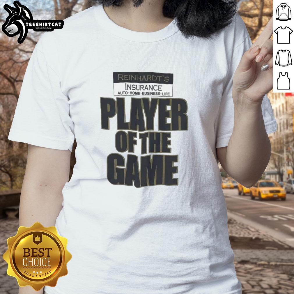 Premium Reinhardts Player of the Game Ladies Tee featuring a stylish design for sports fans and gamers.