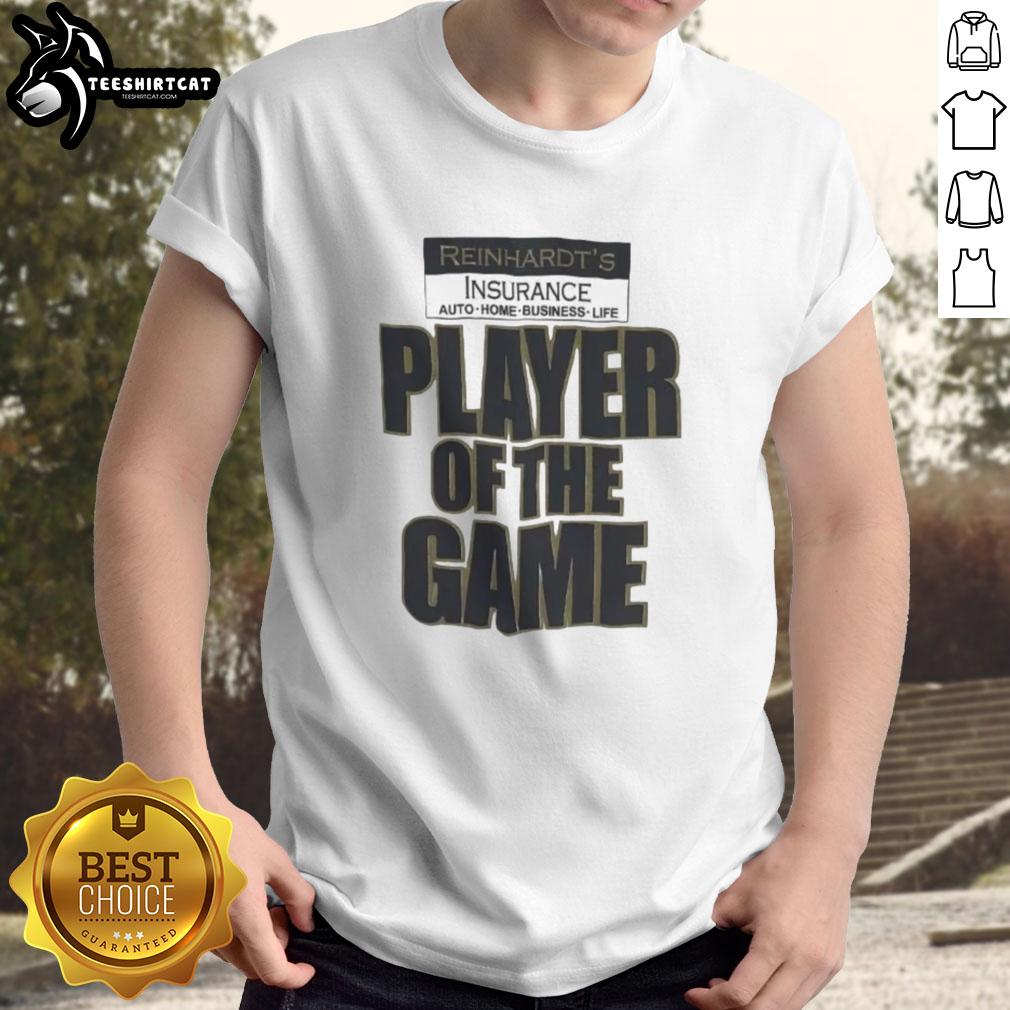 Premium Reinhardt's Player Of The Game T-Shirt showcasing bold design and high-quality fabric for Overwatch fans.