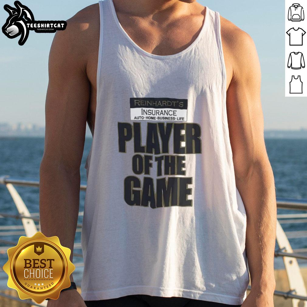 Premium Reinhardt's Player of the Game tank top featuring vibrant design, perfect for Overwatch fans and gamers.