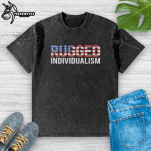 Alt Text: Premium rugged individualism washed t-shirt in a casual setting, showcasing its unique style and comfortable fit.
