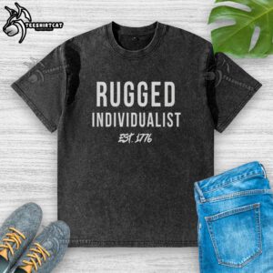 Alt Text: Premium rugged individualist Est 1776 washed t-shirt featuring a classic fit and vintage-inspired design.