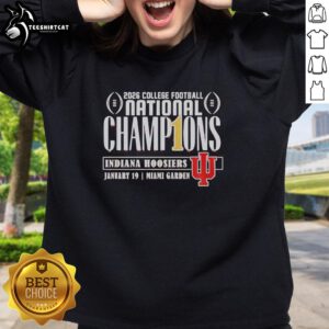 Pretty Indiana Hoosiers CFP National Champions 2026 First Time sweatshirt featuring bold team colors and logo.