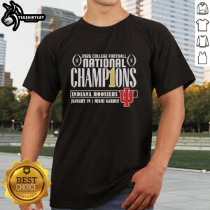 Alt Text: Pretty Indiana Hoosiers CFP National Champions 2026 First Time T-Shirt design featuring bold team colors and logo.