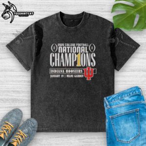 Pretty Indiana Hoosiers CFP National Champions 2026 first-time washed t-shirt in vibrant colors, showcasing team pride.