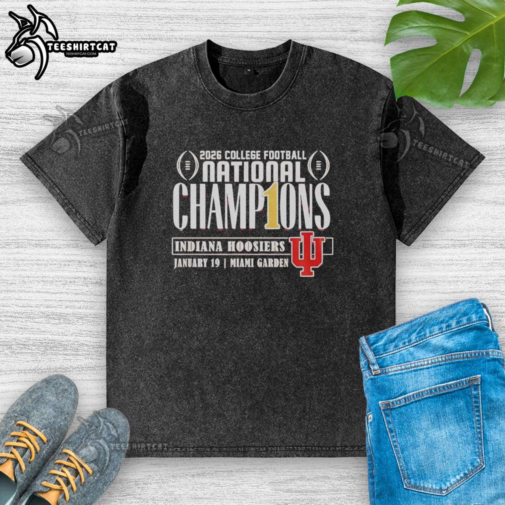 Pretty Indiana Hoosiers CFP National Champions 2026 first-time washed t-shirt in vibrant colors, showcasing team pride.