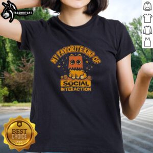 Pretty My Favorite Kind Of Social Interaction Cat Box Ladies Tee featuring a playful cat design and stylish typography.