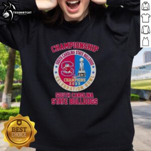 South Carolina State Bulldogs Celebration Bowl Champions 2025 logo sweatshirt featuring vibrant colors and bold design.