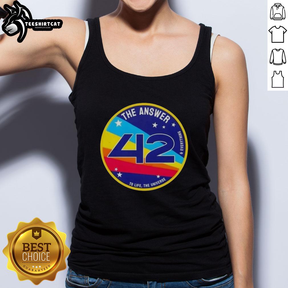Pretty tank top featuring 'The Answer Is 42' design, perfect for fans of The Hitchhiker's Guide to the Galaxy.