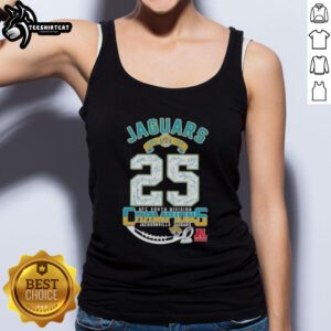 2025 AFC South Division Champions Jacksonville Jaguars tank top featuring all signatures, perfect for fans.