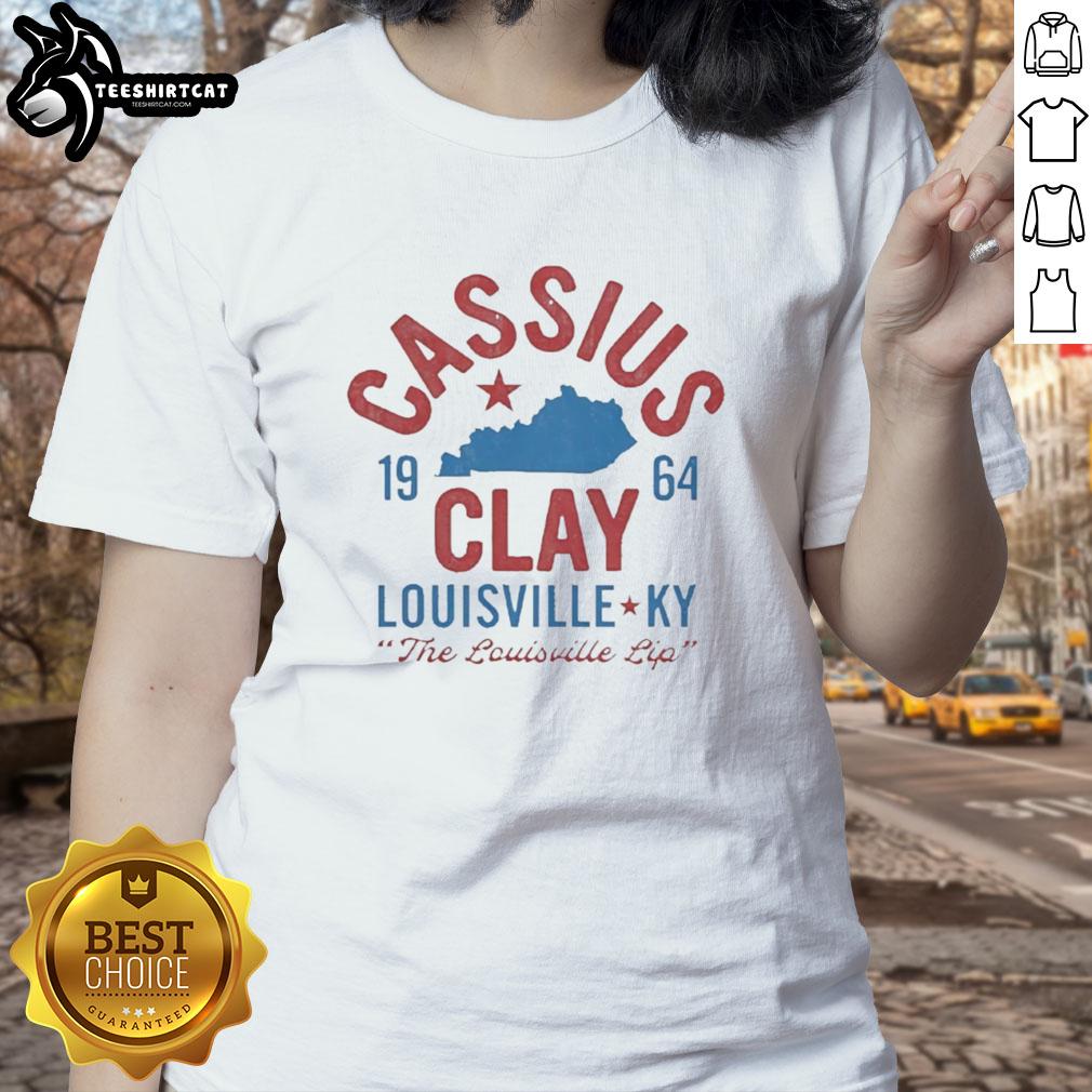 Top Cassius Clay 1964 Louisville Muhammad Ali Ladies Tee featuring a vintage graphic design celebrating the boxing legend.