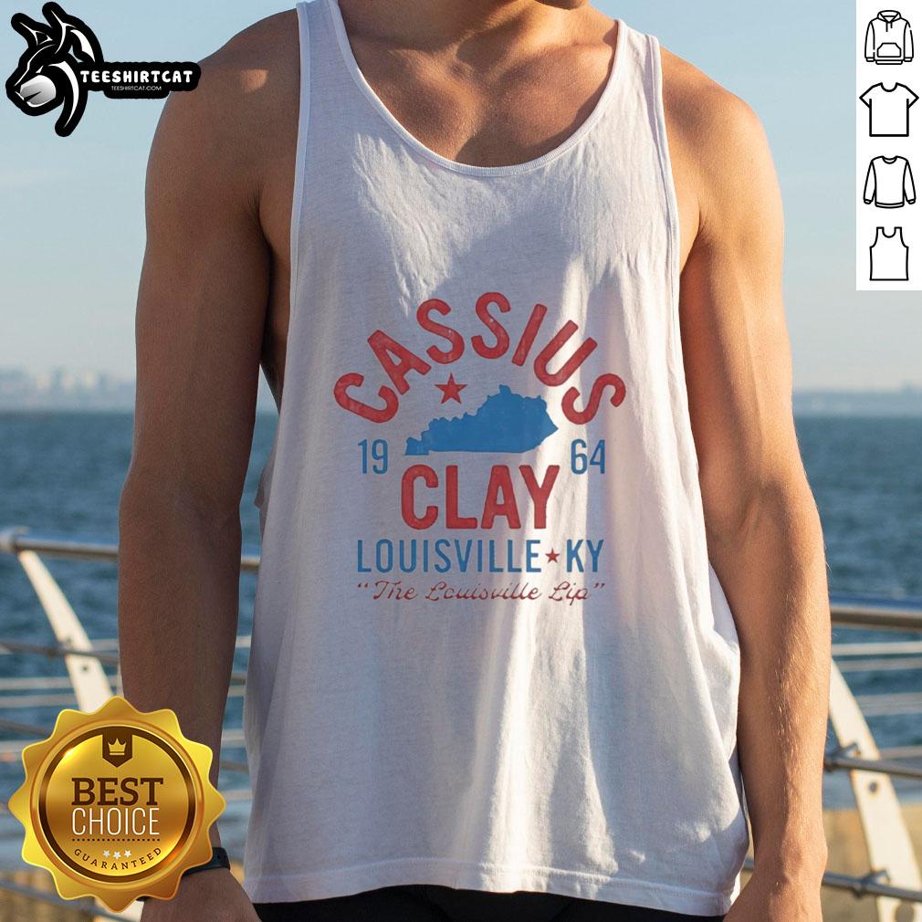 Vintage 1964 Muhammad Ali tank top featuring iconic Cassius Clay design from Louisville boxing history.