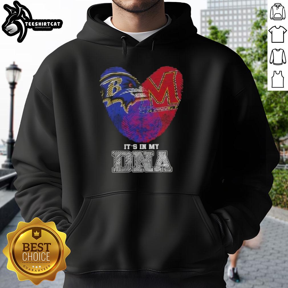 Top Fingerprints Baltimore Ravens x Maryland Terrapins hoodie featuring 'It's In My DNA' design for fans.