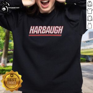 New York Giants football sweatshirt featuring top Harbaugh hire design, perfect for fans showing team spirit.