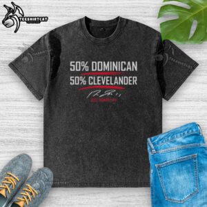 Good Jose Ramirez 11 Cleveland Guardians signature washed t-shirt, featuring Dominican and Clevelander design elements.