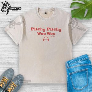 Alt Text: Good Scott Van Pelt Pitchy Pitchy Woo Woo washed t-shirt featuring a stylish design and comfortable fit.