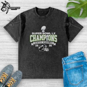 Alt Text: Hot Seattle Seahawks Super Bowl Champions 2026 washed t-shirt featuring team logo and vibrant colors.