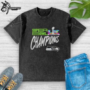 Stylish washed t-shirt featuring the Seattle Seahawks Super Bowl LX Champions 2026 logo, perfect for fans.