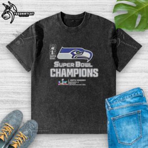 Hot Seattle Seahawks Super Bowl LX Champions 2026 NFL Big Logo Center Washed T-Shirt showcasing team pride.