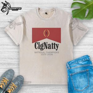 Nice Cignatty Curt Cignetti National Champions 2025-2026 washed t-shirt in a casual style, perfect for sports fans.