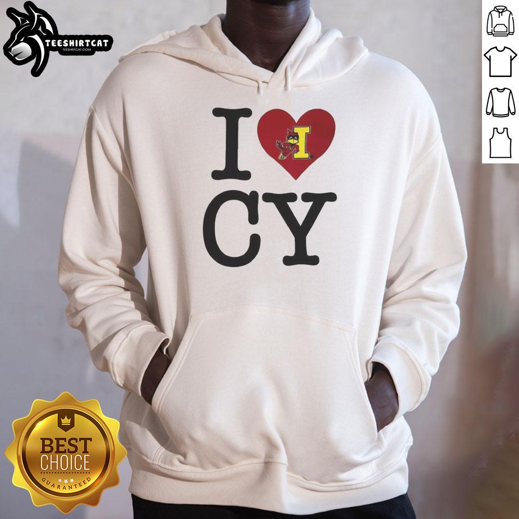 Cozy Nice Iowa State Cyclones I Love Cy hoodie, perfect for fans showing team spirit and support for Iowa State University.