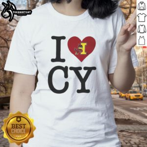 Stylish 'I Love Cy' tee for Iowa State Cyclones fans, featuring a vibrant design perfect for game day and casual wear.