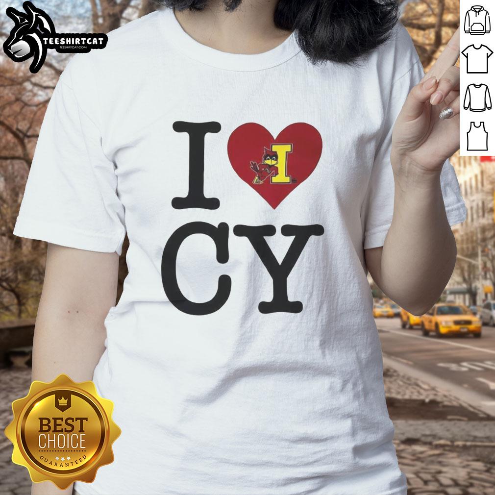 Stylish 'I Love Cy' tee for Iowa State Cyclones fans, featuring a vibrant design perfect for game day and casual wear.