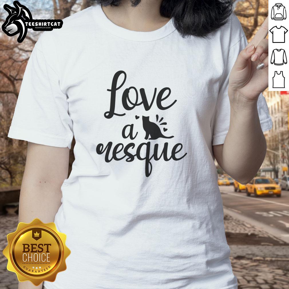 Nice Love A Cat Esque Ladies Tee featuring a stylish cat graphic, perfect for cat lovers and casual wear.