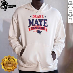 New England Patriots Drake Maye Fan Club Hoodie featuring team colors and logo, perfect for loyal fans.
