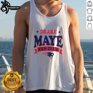New England Patriots Drake Maye fan club tank top featuring bold team colors and logo, perfect for game day.