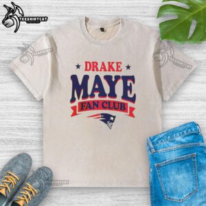 Nice New England Patriots Drake Maye Fan Club washed t-shirt featuring vibrant team colors and logo, perfect for fans.