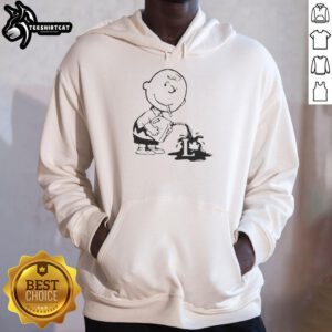 Alt Text: Official Charlie Brown political caricature hoodie featuring a playful design with iconic cartoon character.
