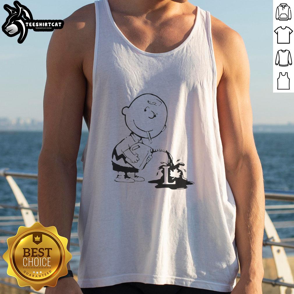 Official Charlie Brown political caricature tank top featuring a playful design perfect for fans of Peanuts and satire.