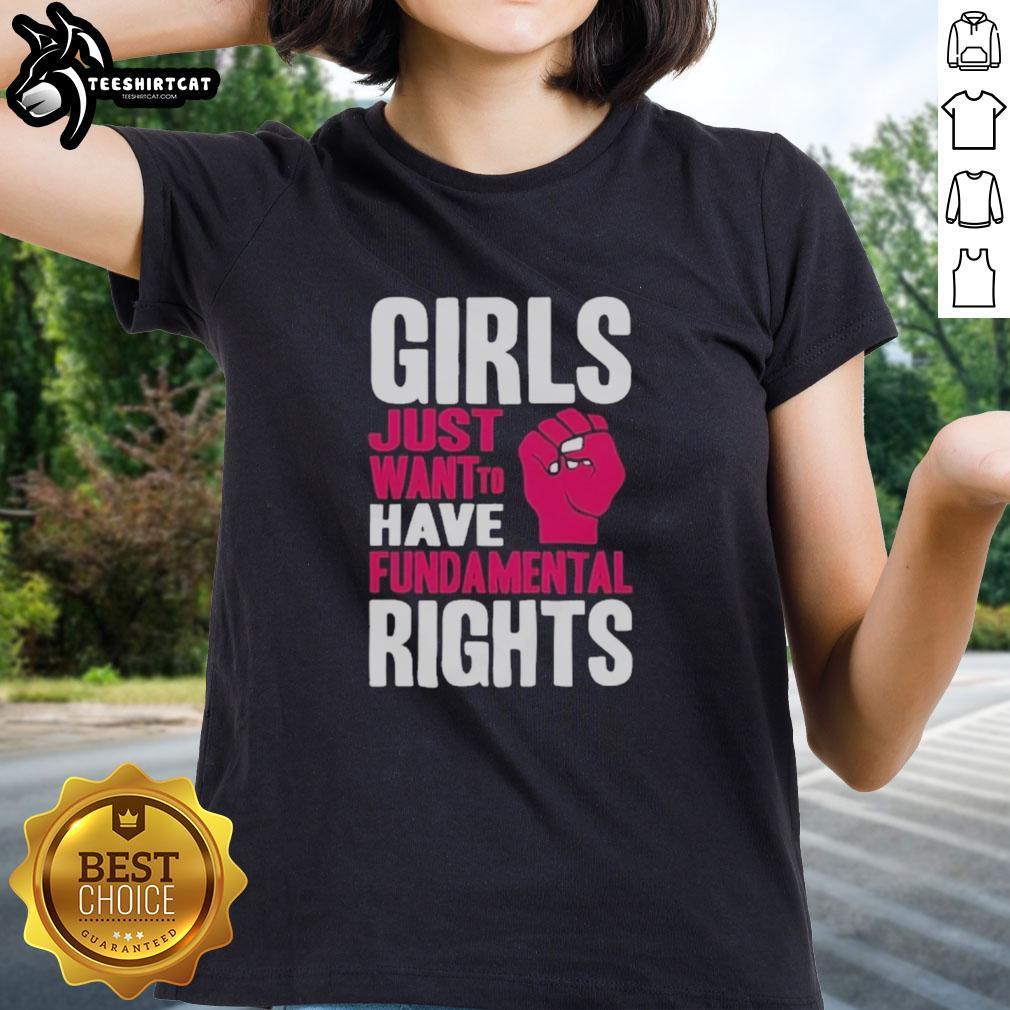 Official Girls Just Want To Have Fundamental Rights Ladies Tee featuring a vibrant design for women's empowerment.