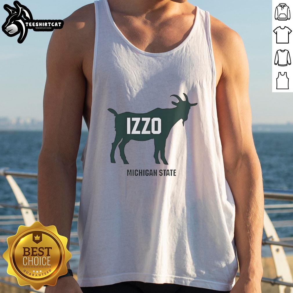 Official Goat Tom Izzo Michigan State Spartans basketball tank top featuring team logo and vibrant green design.