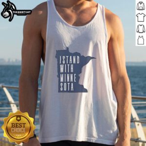 Official I Stand With Minnesota Map 2026 tank top showcasing a vibrant design supporting Minnesota pride and unity.