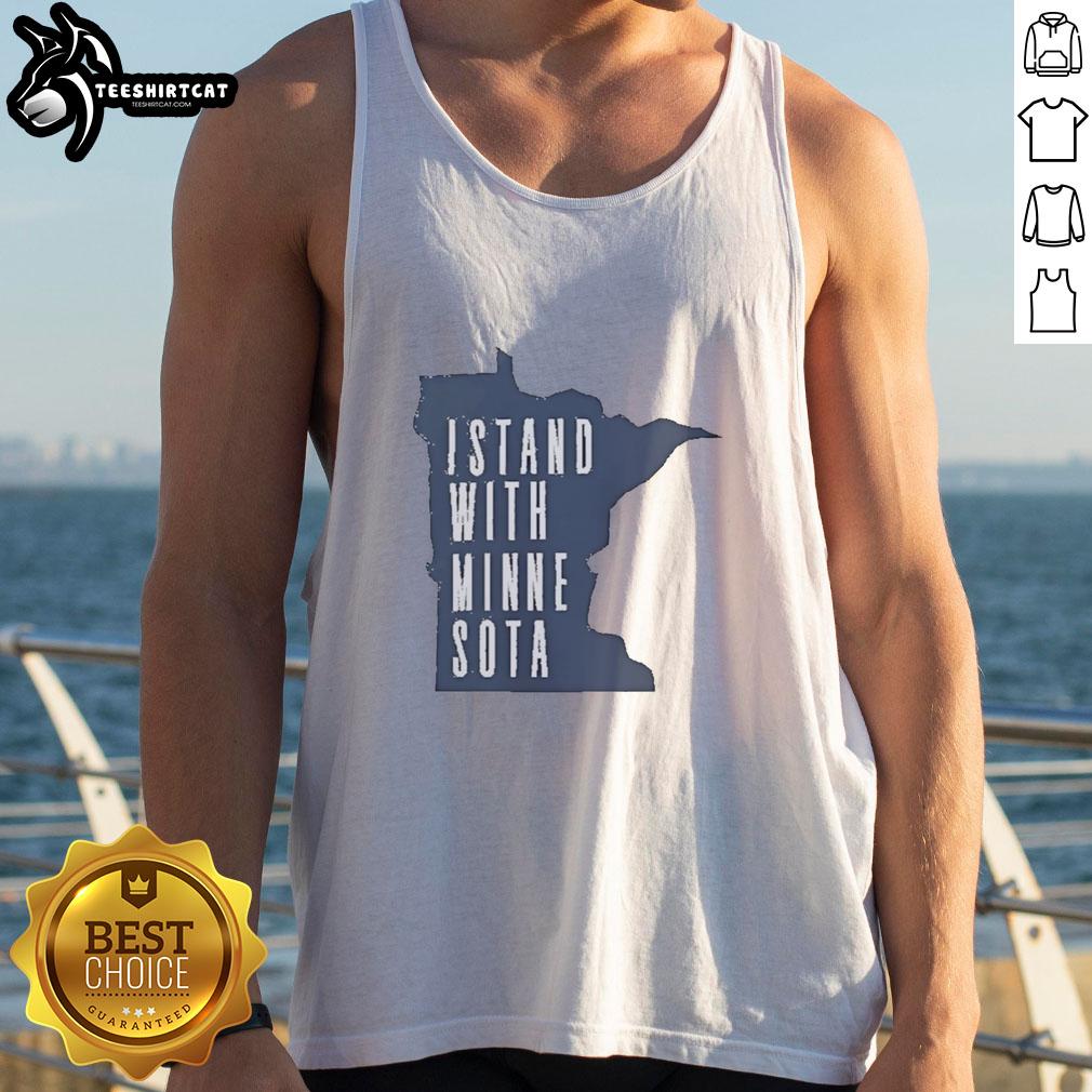 Official I Stand With Minnesota Map 2026 tank top showcasing a vibrant design supporting Minnesota pride and unity.