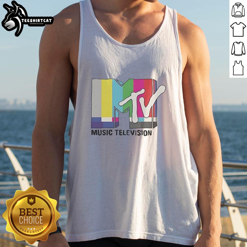 Official MTV Music Television static classic logo tank top featuring vibrant colors and iconic design.
