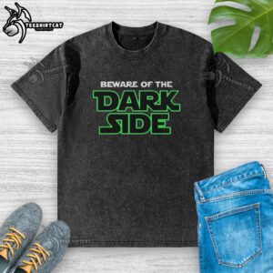 Alt Text: Official Seattle Seahawks Beware Of The Dark Side Washed T-Shirt featuring team logo and vintage design.