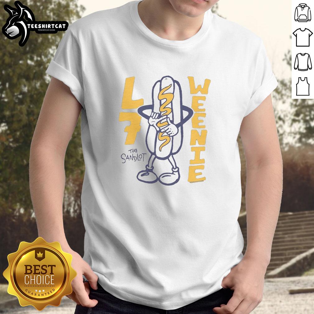 Official The Sandlot L7 Weenie Raglan T-Shirt featuring vintage design and comfortable fit, perfect for fans of the classic movie.