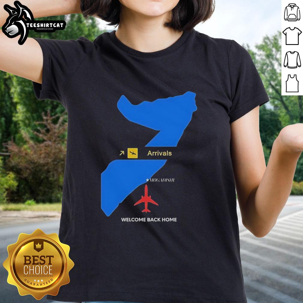 Original Arrivals Welcome Back Home Ladies Tee featuring a stylish design, perfect for casual wear and expressing warmth.
