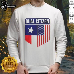Original Dual Citizen Sweatshirt in navy blue, featuring bold graphic design, perfect for casual wear and expressing dual citizenship pride.