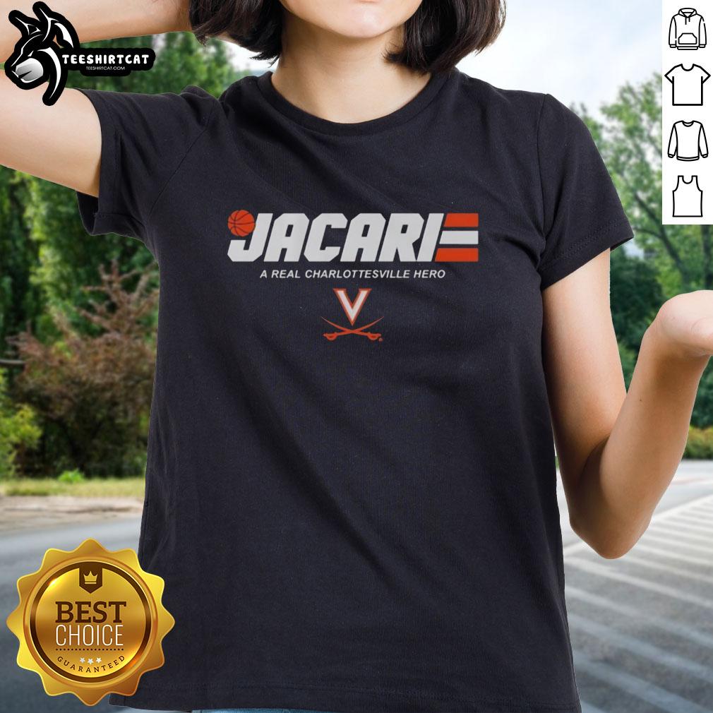 Original Jacari White Virginia Cavaliers Basketball Ladies Tee showcasing team spirit and style for fans in Charlottesville.